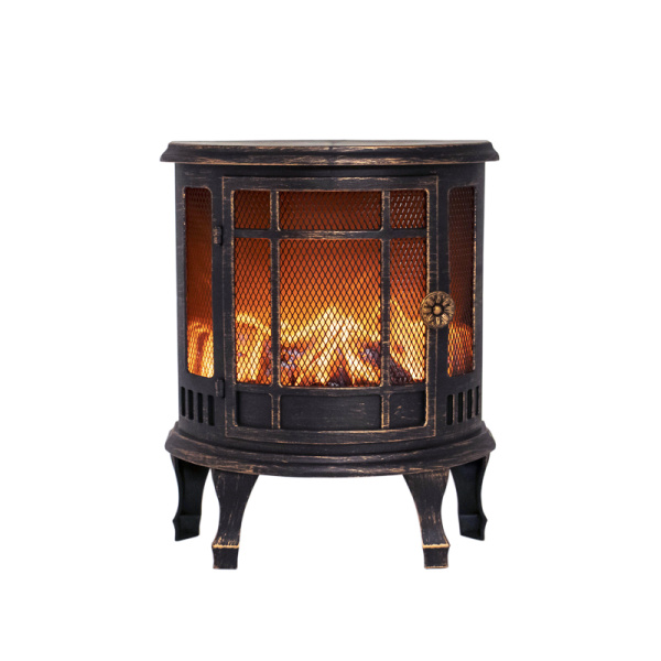 NEON-NIGHT Светодиодный камин «Винтаж мини» с эффектом живого огня 24.8х12.7х30 см, батарейки 3хС (не в комплекте), с USB, бронзовый 511-023