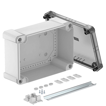 OBO Bettermann Распределительная коробка X25C, IP 67, 286x202x126 мм,сплошная стенка, прозрачная крышка, DIN-рейка 2005572