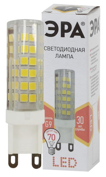 ЭРА LED JCD-7W-CER-827-G9 (диод, капсула, 7Вт, тепл, G9)