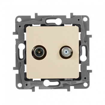 Legrand Etika Слоновая кость Розетка TV/SAT 2-х кабельная 672357