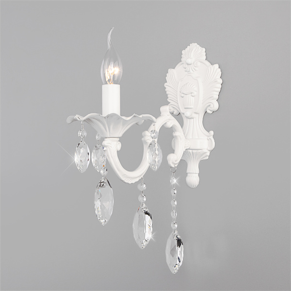 Eurosvet Классическое бра с хрусталем 10108/1 белый/прозрачный хрусталь Strotskis a045450