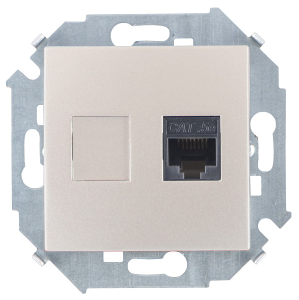 Simon 15 Шампань Розетка компьютерная RJ45 кат.5e (AMP) 1591551-034