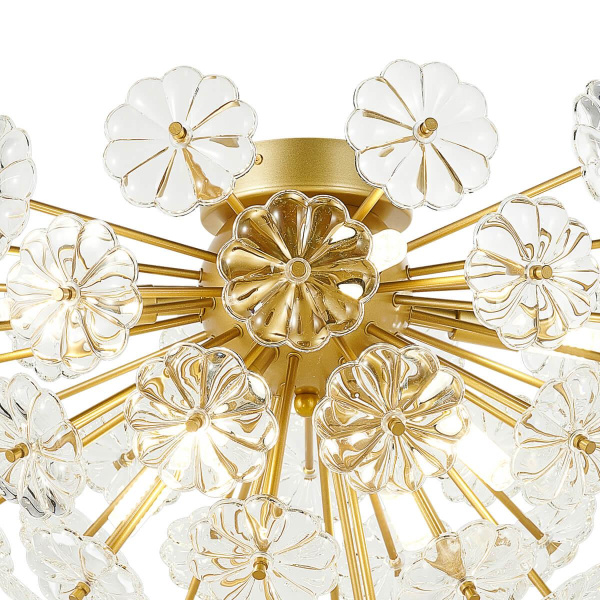 Купить Favourite 2620-8U потолочная люстра Каркас золотого цвета, декоративные элементы из прозрачного стекла