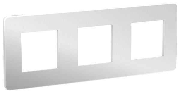 Купить SE Unica Studio Хром/Белая Рамка 3-ная NU280655