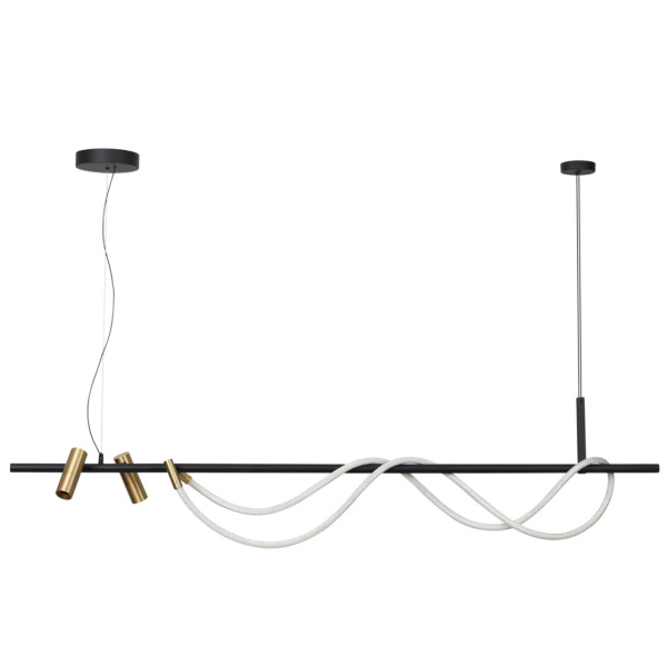 Odeon Light 4397/40L HIGHTECH ODL23 103 черный/античная бронза/металл/канат Подвесной св-к IP20 LED 40W 1580Лм 3000K CORDA