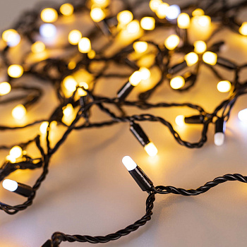 Arlight Светодиодная гирлянда ARD-STRING-CLASSIC-10000-BLACK-100LED-MILK-FLASH Warm (230V, 7W) (Ardecoled, IP65) 031208