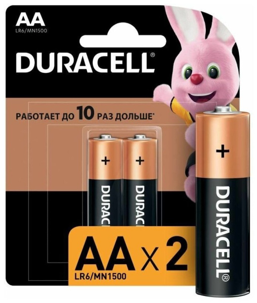 Duracell 81545393 Алкалиновая батарейка типа AA / LR6 / MN 1500" LR6-2BL BASIC NEW Б0014044