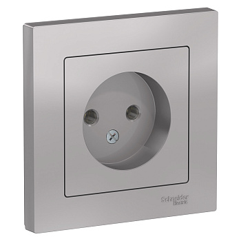 Systeme Electric AtlasDesign Алюминий Розетка б/з, 16А, в сборе