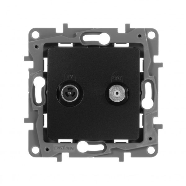 Legrand Etika Антрацит Розетка TV/SAT 2-х кабельная 672657
