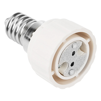 Переходник цокольный E14-GU5.3 белый Rexant 11-8824