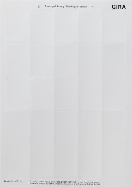 Купить Gira KNX Листы для надписей к сенсорным выключателям, тип 1 109000