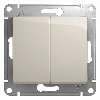 Systeme Electric Glossa Молочный Выключатель 2-клавишный, сх.5, 10AX