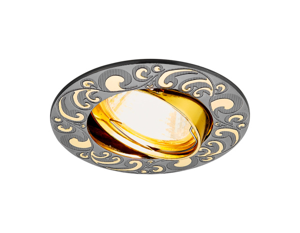 Ambrella Встраиваемый точечный светильник 710 GU/G черный/золото MR16