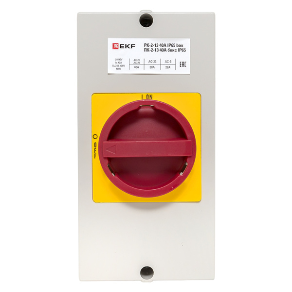 Купить Переключатель кулачковый ПК-2-13 40А 3P "ВКЛ-ВЫКЛ" с блокировкой в боксе IP65 EKF PROxima