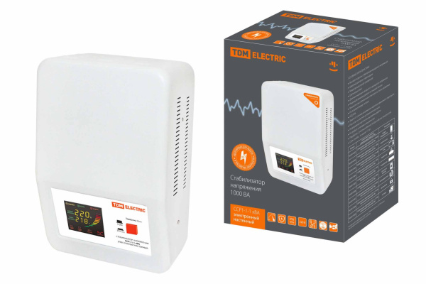 TDM Стабилизатор напряжения ССР1-1-1 кВА электронный настенный SQ1201-0022