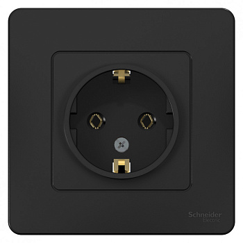 Systeme Electric Blanca внутр Антрацит Розетка с/з без шторок, 16А, 250В