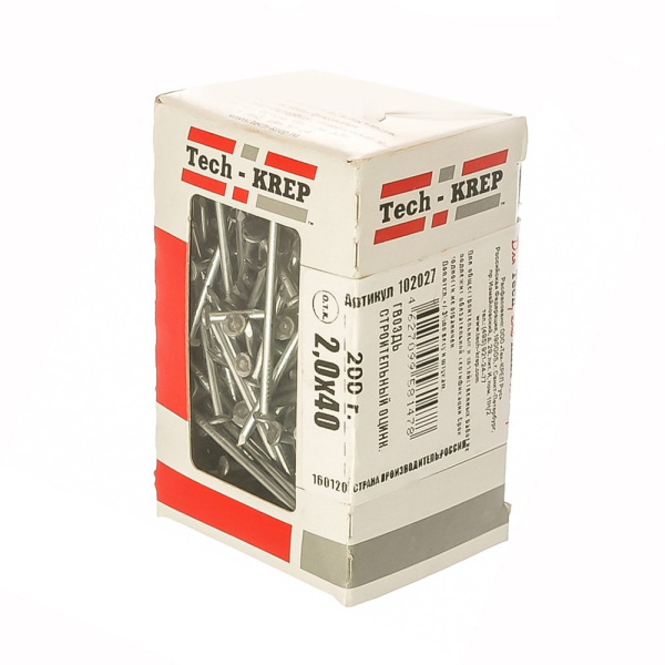 Tech-Krep Гвоздь строительный оцинк. 2,0х40 (200 г) - коробка с ок 102027