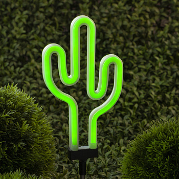 ЭРА ERASF012-31 Садовый неоновый светильник Кактус на солнечной батарее
