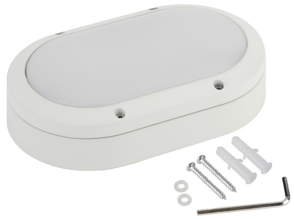 ЭРА SPB-7-12-O Cветильник светодиодный антивандальный IP65 12Вт 1140Лм 5000К 220х135 овал Б0030242