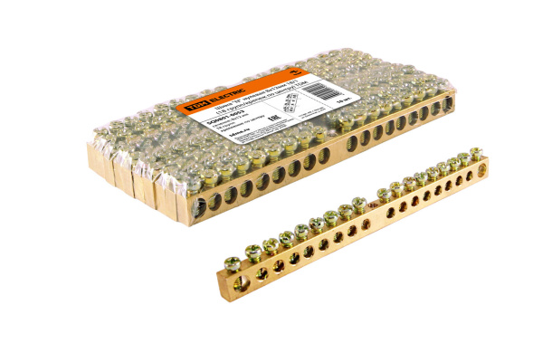 TDM Шина "N" нулевая 8х12мм 18/1 (18 групп/крепеж по центру) SQ0801-0053