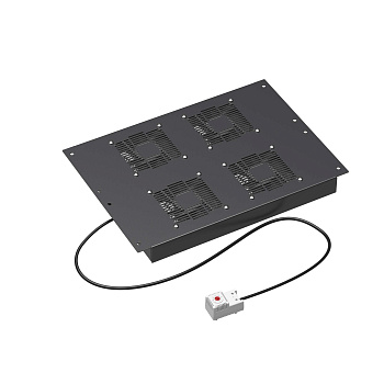 DKC Потолочный модуль 4 вентилятора с термостатом для крыши напольных 19" IT-корпусов ДКС серии CQE шириной 600мм, RAL9005