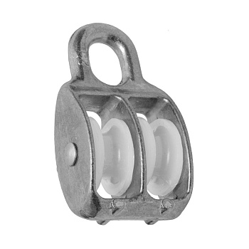 Tech-Krep Блок для троса двойной оцинк. (нейлон.шкив) 25мм (1 шт) - ярлык 112730