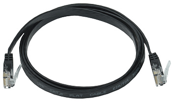 IEK ITK Коммутационный шнур плоский категория6 UTP 1м чёрный PC09-C06U-1M-FL