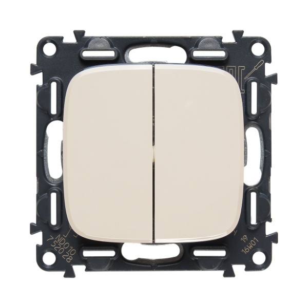 Купить Legrand Valena ALLURE DIY Сл.кость Выключатель 2-х клавишный 10А 250В 752805