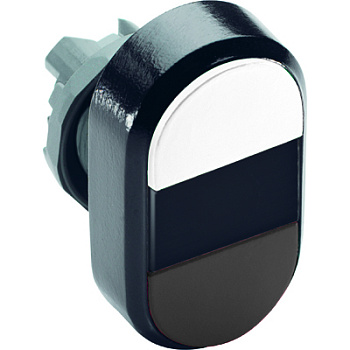 ABB MPD Кнопка двойная MPD5-11B (белая/черная) непрозрачная черная линза без текста 1SFA611134R1106