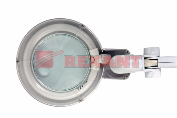 Купить Лупа настольная 3D+12D с подсветкой, белая Rexant 31-0242