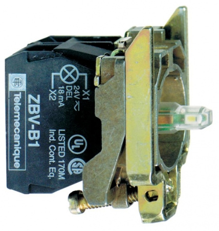 SE XB4 Корпус кнопки в сборе с подсветкой желтый, 230В (ZB4BW0M51)
