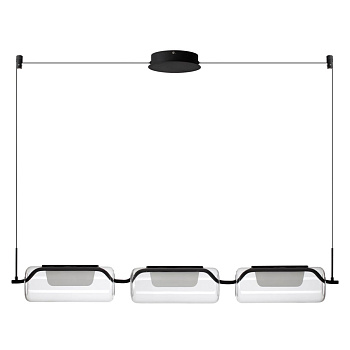 Odeon Light 5003/30L L-VISION ODL23 283 черный матовый/прозрачный/стекло Люстра LED 30W 3000K KAVIA