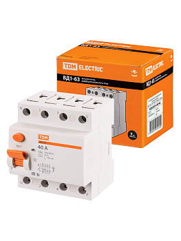 TDM УЗО ВД1-63 4Р 40А 100мА SQ0203-0036