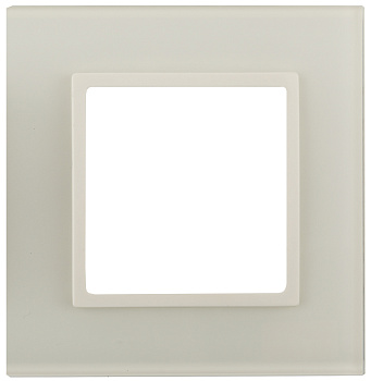 ЭРА Рамка для розеток и выключателей ЭРА Elegance 14-5101-02 на 1 пост, стекло, Эра Elegance, слоновая кость+слоновая кость