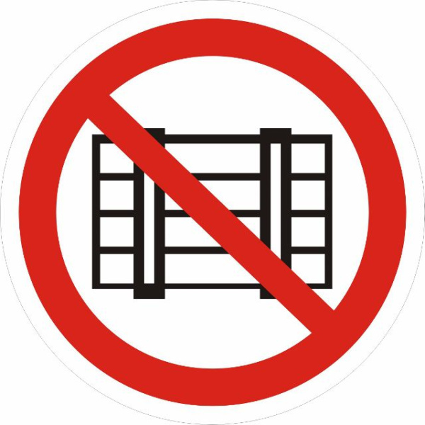 Знак наклейка P12 "Запрещается загромождать проходы и (или) складировать" (200x200) ГОСТ 12.4.026-2015 EKF PROxima