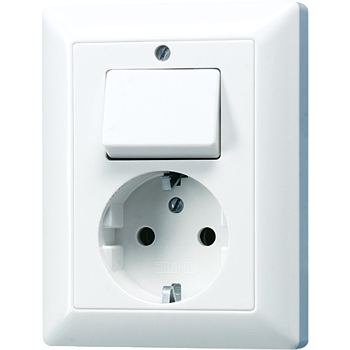 JUNG AS 500 Белая Розетка Schuko 16A 250V с универсальным выключателем AS5576UWW