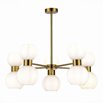 Evoluce SLE1138-302-10 Люстра потолочная Латунь/Белый E27 10*60W