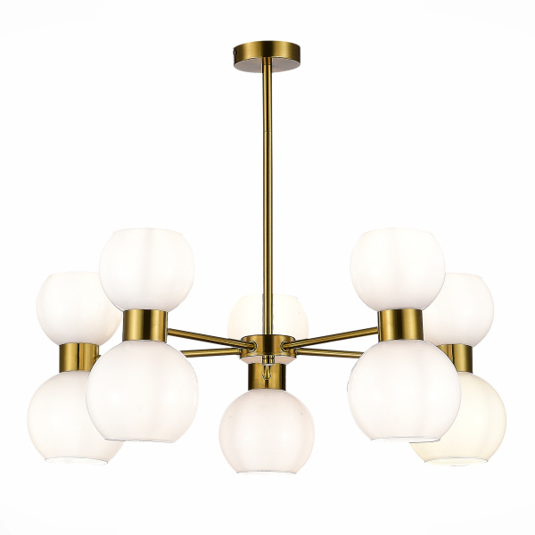 Evoluce SLE1138-302-10 Люстра потолочная Латунь/Белый E27 10*60W