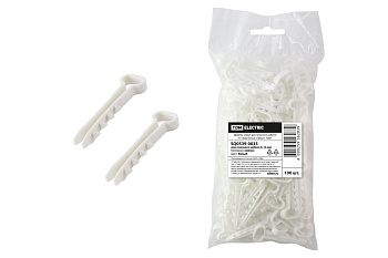 TDM Дюбель-хомут для плоского кабеля 6-14мм белый (100шт) SQ0539-0035