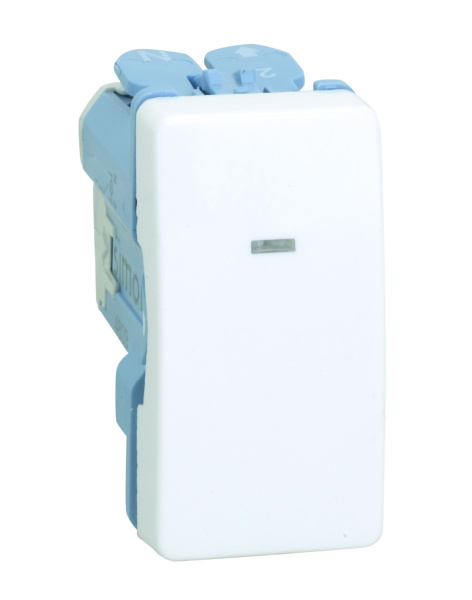 Simon 27 Мех Слоновая кость Выключатель проходной с 3-х мест с подсветкой узкий, 10А 250В 27254-61