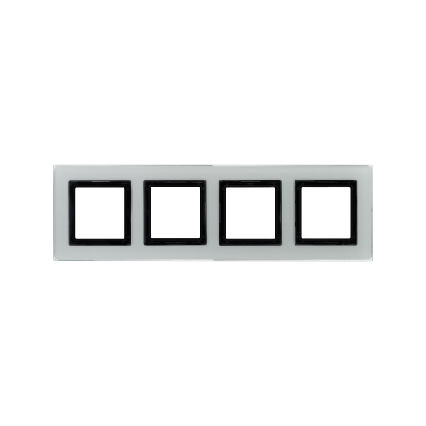 DKC Рамка из натурального стекла, "Avanti", светло-серая, 4 поста (8 мод.)