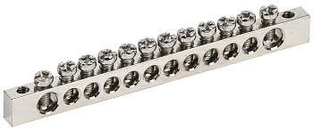 IEK Шина PEN "земля-ноль" 6х9мм 12/2 Ni (12групп/крепеж по краям) YNN11-12-100-N