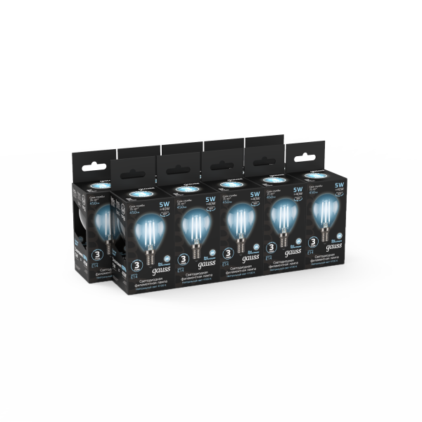 Купить Gauss Лампа Filament Шар 5W 450lm 4100К Е14 LED 105801205