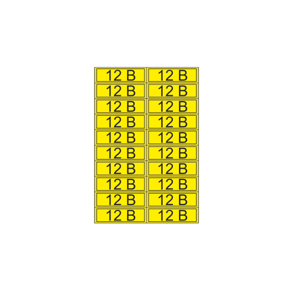 Наклейка знак электробезопасности «12 В» 15х50 мм (20 шт на листе) Rexant 55-0001