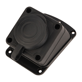 PROconnect Розетка штепсельная угловая влагозащищенная стационарная ОУ, 2P+PE 230V,16 А, IP44 каучук 111-127-4