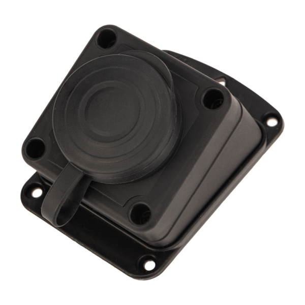 PROconnect Розетка штепсельная угловая влагозащищенная стационарная ОУ, 2P+PE 230V,16 А, IP44 каучук 111-127-4