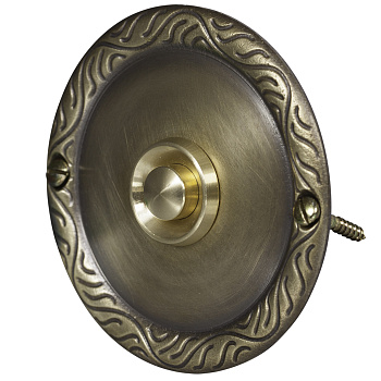 Zamel Кнопка звонка интерьерная, латунь с патиной, круглая, антивандальная PDM-231-MOS