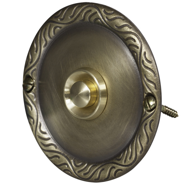 Zamel Кнопка звонка интерьерная, латунь с патиной, круглая, антивандальная PDM-231-MOS