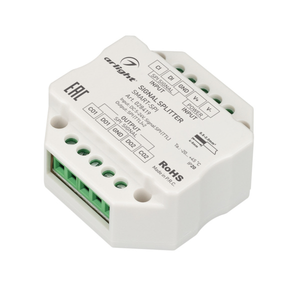 Arlight Усилитель SMART-SPI (12-24V, 2 output) (IP20 Пластик, 5 лет) 028419