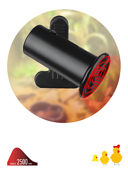 ЭРА Светильник для террариумов и брудеров на прищепке ЭРА FITO-E27-CLIP 250 В